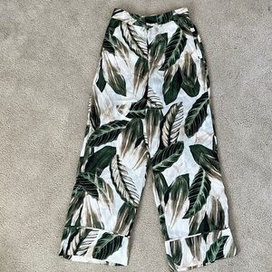 Great Jones leaf motif wide leg pants